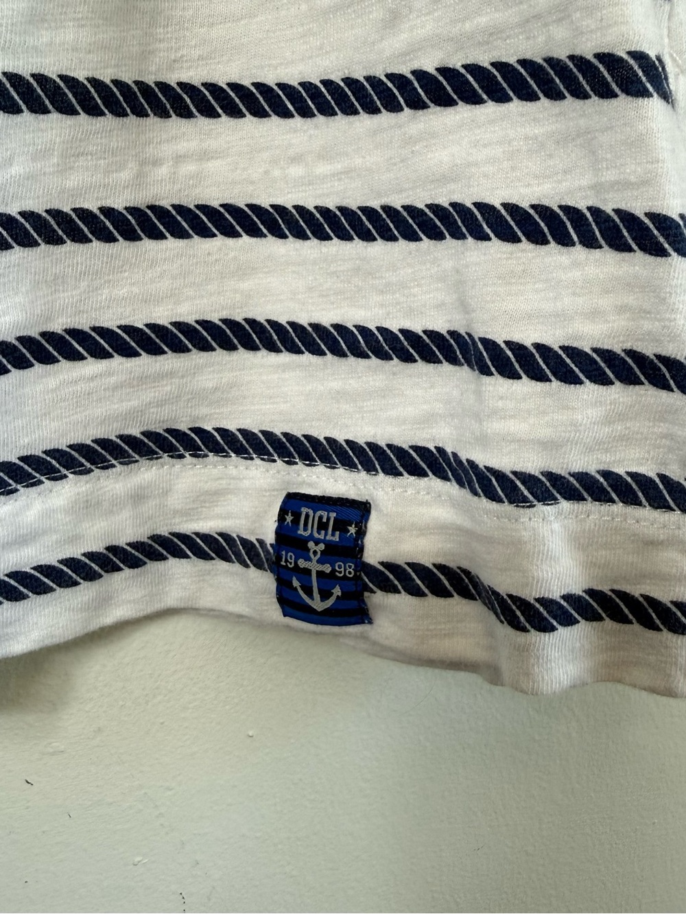 Disney Cruise Line Nautical Rope Stripe Top Metallic Ship Logo Plus Size 1X - Picture 2 of 6